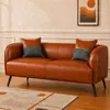 Sofá de cuero encerado para salas de estar pequeñas, estilo minimalista nórdico, de dos y tres plazas, adecuado para apartamentos de alquiler, lujo ligero, diseño moderno