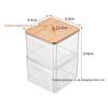 [Loja de fábrica] Caixa de armazenamento de cotonetes de algodão acrílico empilhável portátil transparente recipiente doméstico para cosméticos Quadrado
