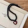 Colar Pingente de Cachorrinho de Cerâmica de Desenho Animado com Contas para Mulheres Dopamina Colorido Longo Ajustável Corrente de Moletom Acessório Versátil