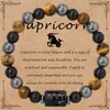 Amazon Venta Caliente Transfronteriza Doce Constelaciones 8MM Ojo de Tigre Ágata Negra Hematita Pulsera para Hombre Pulsera Elástica