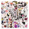 50 Pegatinas Locas de Conejo, Marca Popular Transfronteriza Rabbids de Moda, Pegatinas Decorativas Impermeables para DIY de Animación y Juegos
