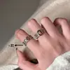 Anel Vintage com Tigre Oco em Pedra Olho de Tigre para Mulheres, Luxo Leve Retro Estética de Alto Padrão, Anel para Dedo Indicador Melard