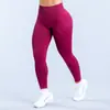 Calça de cintura baixa sem costura de nove pontos com franzidos na cintura e levantamento de quadril, três seções, para Amazon, calça de yoga, calça fitness
