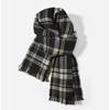 Cachecol Xadrez Feminino Atmosfera de Natal Retro Estilo Coreano All-match Inverno High-end Estudante Xale Cachecol