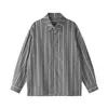 Camisa de Manga Larga a Rayas Verticales y Bloques de Color de Algodón y Lino Estilo Retro Japonés para Hombres y Mujeres Marca de Tendencia High Street Silueta Versátil Camisa Chaqueta