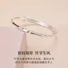 Pulsera de Nudo de Bambú y Hoja de Bambú de Plata Pura 9999, Estilo Nuevo, Lujo Ligero, Versátil, Pulsera de Plata Pura de Alta Calidad, Regalo para Novia