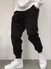 Calça de banheiro masculina nova de cor sólida para outono, tamanho europeu, marca de moda de rua europeia e americana, calça casual retrô para os dedos dos pés masculina