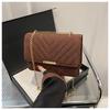 Bolsa de Corrente Elegante e Simples para Mulheres 2026 Nova Textura de Padrão Diagonal Ins Pequena Quadrada Bolsa Transversal Retro para o Dia a Dia para Mulheres