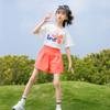 Conjunto de Verano para Niñas 2026 Estilo Nuevo para Niños Mayores, Conjunto de Dos Piezas de Algodón con Manga Corta y Shorts, Conjunto Deportivo Casual de Dos Piezas para Niña