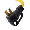 Cable de alimentación con enchufe de conversión para vehículos recreativos, estándar americano N14-50P con asa a toma L14-30R para extender el cable de alimentación.