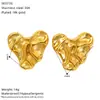 Pendientes Transfronterizos de Lujo Accesible de Nuevo Diseño Dongguan de Acero de Titanio para Mujer Moda de Alta Gama Pendientes Martillados Recubiertos de Acero Inoxidable Dorado de 18K