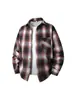 Camisa de cuadros de manga larga para hombre, estilo primavera y otoño, camisa casual holgada, chaqueta retro americana de moda