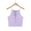 Camisola pequeña Sweet Spice Girl para mujer, estilo nuevo de verano 2024, con cordón ajustable y tirantes para el cuello, prenda exterior ajustada, top corto