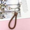 Cor criativa tecido de couro corda chaveiro cartão conjunto pingente requintado cordão carro chaveiro homens e mulheres fabricantes atacado
