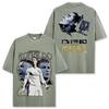 Camiseta de Manga Corta Estampada de Ronaldo Ronaldo Retro Americano Transfronterizo Vintage Holgada Pesada de Cuello Redondo Sudadera con Capucha