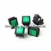 Interruptor de tipo navio de suprimento KCD4 tampa vermelha tampa verde seis pinos interruptor basculante de três posições com luz 28 * 22MM interruptor de alimentação