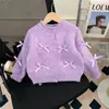 Suéter Outono e Inverno para Meninas 2026 Novo Estilo Coreano Cardigã de Tricô com Laço Top Versátil para Meninas Pequenas, Dropshipping de Comércio Exterior