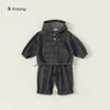 Youbao Roupa Infantil Meninos Outono Conjunto de Duas Peças Jeans com Capuz Estilo Coreano Terno Infantil 2026 Roupa Infantil