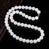 Fábrica de jade al por mayor Xinjiang collar de jade de seda dorada jade blanco espinaca jaspe verde zafiro collar de cuentas redondas en vivo