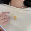 Colar Original Moda Fofo Amarelo Esmalte a Óleo Pérola Shijia Cavalo de Tróia Corrente de Clavícula de Luxo Leve Nicho de Alta Classe