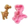 Decoración de pastel temática de dinosaurio niño suave lindo de dibujos animados Molde de fondant Tyrannosaurus Rex Horneado de cumpleaños