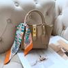 Bolso de Cubo Nicho de Alta Gama Cuero Genuino Bolso de Mujer Nuevo Cuero Vacuno Bolso Cruzado Combinable Bolso de Hombro Portátil para Mujer 8113