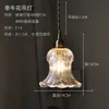 Lámpara colgante de cristal de color estilo nórdico japonés, iluminación artística creativa y única para bar, pasillo, dormitorio, mesita de noche, lámpara de estilo vintage