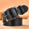 Cinturón de Cuero Genuino Retro al por Mayor para Mujer con Hebilla de Pin, Cinturón Repujado de Piel de Vaca, Versión Coreana Versátil para Pantalones Ahora Dropshipping