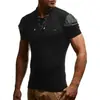 Nueva Camiseta de Moda de Verano para Hombre Cuello Combinación de Colores Corte Ajustado Manga Corta Camiseta Casual para Hombre