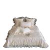 Estilo Princesa Francesa Cubrecama de Tencel Colcha de Verano Juego de Cuatro Piezas Gasa Glaseada Sensación Fresca Para Dormir Desnudo Colcha para Aire Acondicionado Ropa de Cama para Niña