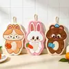 Toalla de Mano Absorbente de Agua Dibujos Animados Animales Hobby Felpa de Coral Pañuelo Cocina Baño Colgante para el Hogar Absorbente de Agua