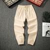 Pantalones de Hombre de Algodón y Lino Verano Pantalones Holgados Finos Anti-mosquitos para Hombre Pantalones para Hombre Adulto Pantalones de Vestir Pantalones para Caminar en Casa