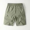 Pantalones de verano nuevos, shorts casuales para hombre, ropa de exterior de moda, pantalones cargo casuales elásticos con cordón, shorts casuales versátiles de pierna recta