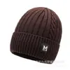 Chapéus de Inverno Masculinos Cuidadosamente Selecionados, Gorros de Tricô com Forro de Lã, Chapéus de Lã Engrossados e Quentes, Chapéus de Algodão, Chapéus de Ciclismo de Inverno à Prova de Vento