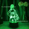 Luz nocturna 3D serie de baloncesto transfronteriza Amazon multiplataforma luz de regalo USB control remoto táctil selección de 16 colores