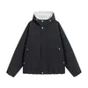 Chaqueta de Color Sólido con Logo Personalizable para Primavera, Unisex con Capucha Casual Impermeable de Moda Estilo Pareja Holgada Ropa Exterior