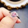 Anillo de Zafiro Rosa Natural Transfronterizo de Amazon Plata S925 Piedra Principal 3*4 Joyería de Lujo Venta Directa de Fábrica