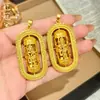 Venta de Liquidación - Sin Devoluciones ni CambiosColgante de Buda bañado en oro vietnamita, giratorio, etiqueta dorada electrochapada, color duradero