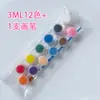 Tira de pigmento acrílico 3ml 6 cores 8 cores 12 cores conjunto infantil diy grafite pintura fazendo pintura em pedra pigmento à prova d'água