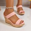 Pantuflas de Cuña para Mujer 2025 Verano Nuevo Exportación Europea y Americana Talla Grande Modernas y Cómodas Zapatos de Suela Gruesa Tacones Altos Venta al por Mayor