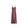 ZA Cross-border 2025 Novo Europeu e Americano Feminino Decote V Sem Mangas Alça Estilo Férias Roupa Íntima Cetim de Seda Textura Vestido