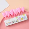 Vela de arco deusa fada linda decoração de bolo plug-in rosa branco laço vela de aniversário