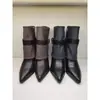 Botines de tacón de aguja de punta fina de alto valor para mujer 2026 llegada de invierno nueva hebilla de cuero botas de moda de tacón alto adelgazantes de moda botas individuales