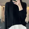 Sudadera con capucha de color liso, estilo pit, de lana peinada, manga larga, casual, para ir al trabajo, primavera y verano, fina, para mujer, sudadera de punto, prenda exterior