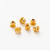 Cuentas de sombrero de flor de oro real con retención de color de 14k, hechas a mano, con acabado de bricolaje, cuentas de sombrero de rueda de cabeza redonda, accesorios de joyería al por mayor