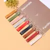 Llavero de Cuero de Color Sólido Versátil, Correa de Muñeca, Colgante para Bolso, Lanyard para Muñeca, Moda, Accesorios para Llavero de Coche de Pareja