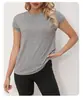 Tops de Manga Corta de Nuevo Estilo Transfronterizos para Mujer, Camisetas de Verano Azules y Moradas, Tops Nuevos de Moda para Mujer de Manga Corta con Cuello Redondo y Alta Elasticidad