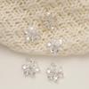 Colgante de Margarita Sencilla Chapado en Oro de 18K, Colgante de Flor Doble de Seis Pétalos, Charm con Forma de Flor, Accesorio DIY, Zirconia, Retención de Color, Larga Duración