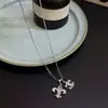 Collar Iris de Circonita Micro-Pavimentado para Mujer Lujo Accesible de Gama Alta Chica Dulce Nicho Cadena para Clavícula Flor Cola de Golondrina Nuevo Estilo 2024