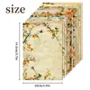 Grande Promoção 12 Folhas/Pacote Papel Material para Pintura de Flores e Pássaros Retrô Borrado Velho e Escrevível Decoração de Fundo para Caderno DIY